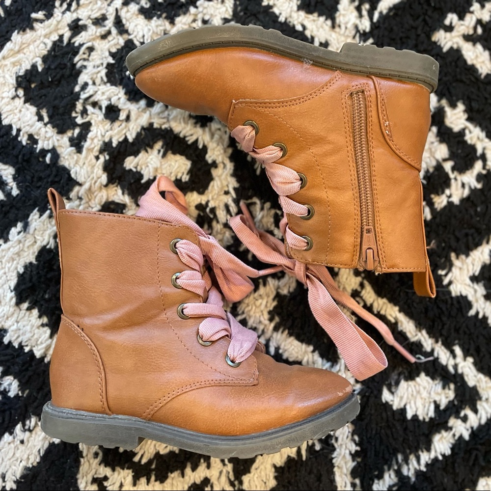 Cat & Jack Toddler Girls Brown Combat Boots